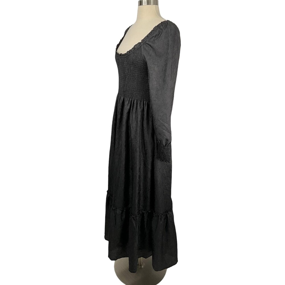 NWT Hill House The Emily Nap Dress Small Maxi Crushed Taffeta Long Sleeve Smock - Picture 4 of 16